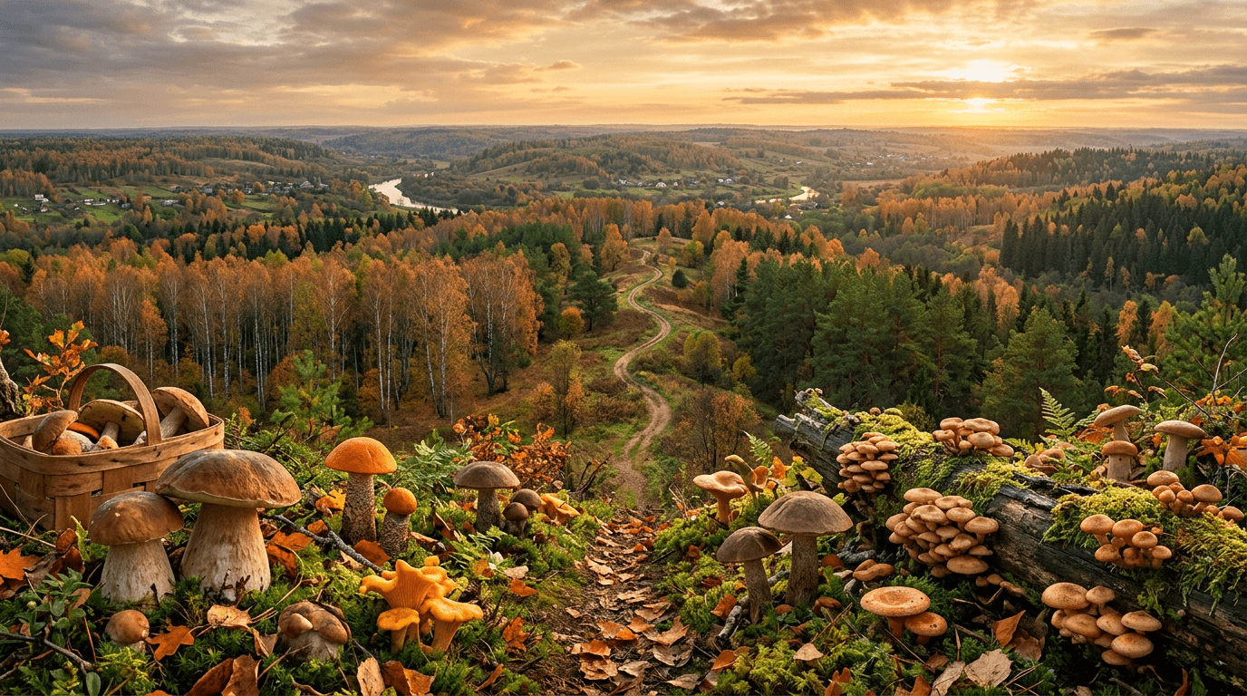 Where mushrooms grow in Russia and Belarus