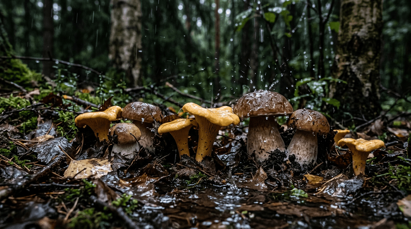 How many days after rain do mushrooms appear
